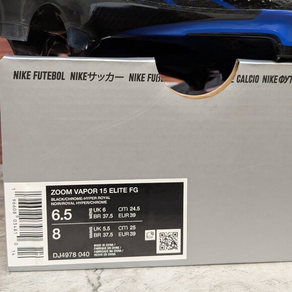 Nike Zoom Mercurial Vapor 15 Elite FG Men\'s 6.5 Shadow Pack Black Soccer Cleats main image 7